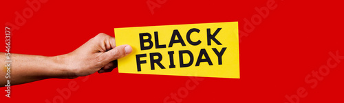 sign with the text black friday  banner format
