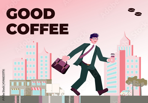 Landing web page template for coffee to go shop photo