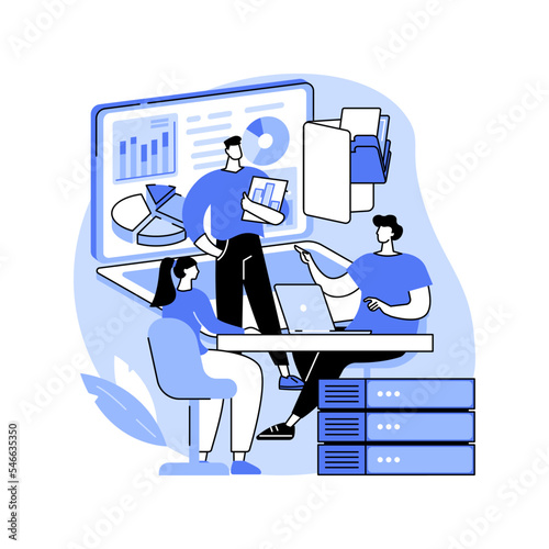 Database software isolated cartoon vector illustrations.