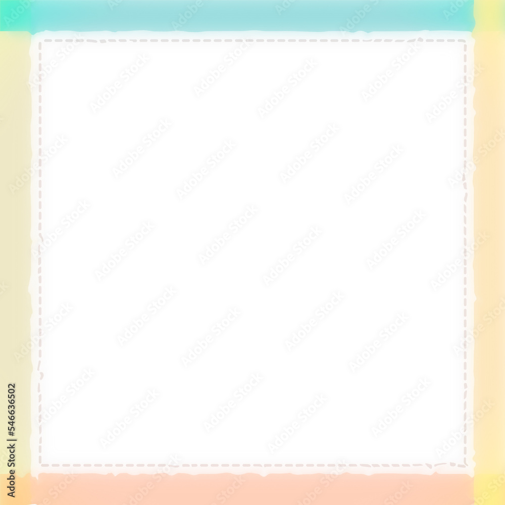 cornice dai colori pastello di forma quadrata su sfondo trasparente