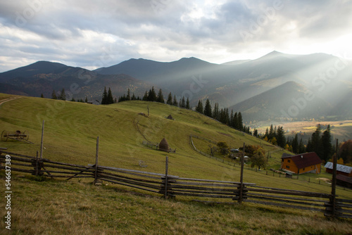 picturesque mountain scenery in autumn