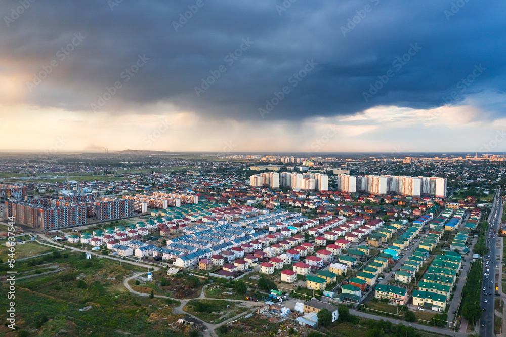 New buildings in a new residential area of the city of Almaty. New high