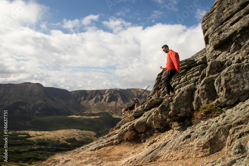 young man hiking in the mountains