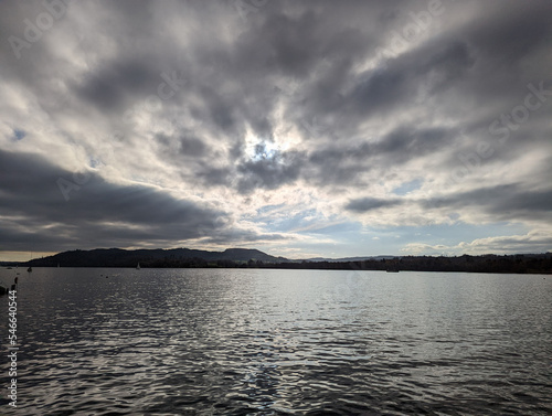 sunset over the lake