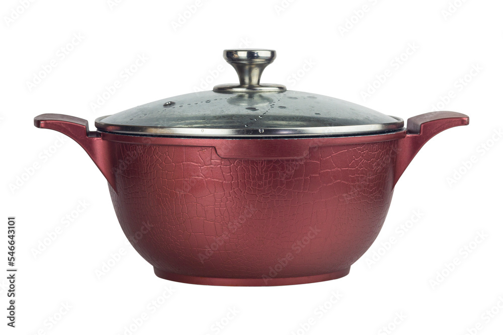 saucepan with a closed lid, isolated from the background saucepan with a closed lid, isolated from the background