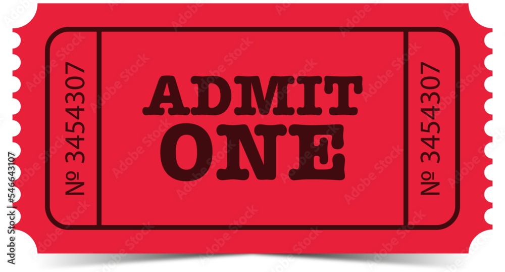 Vintage admit one ticket Stock Vector | Adobe Stock