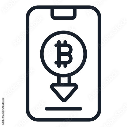 bold outline icons related to bitcoin. bitcoin currency and finance. 