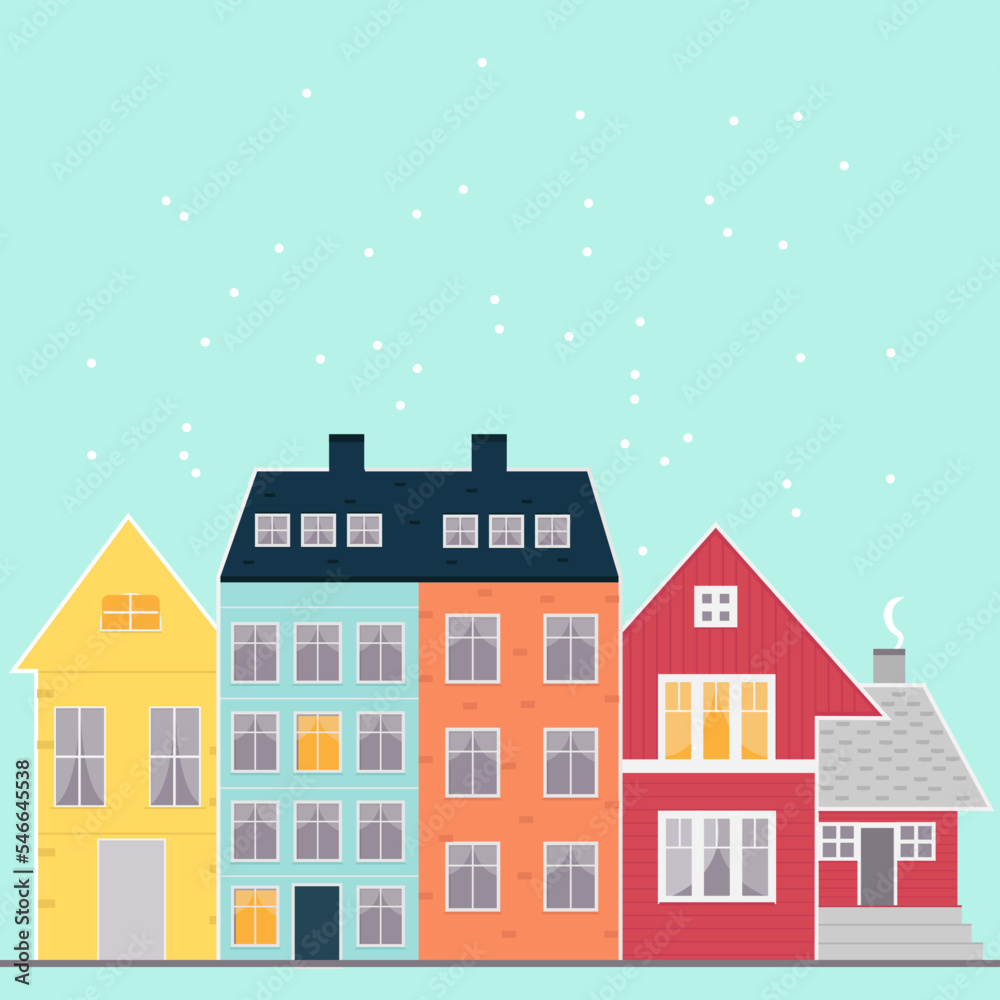Scandinavian houses of different shapes Scandinavian houses of different shapes