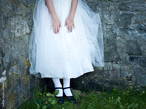 girl in a white dress