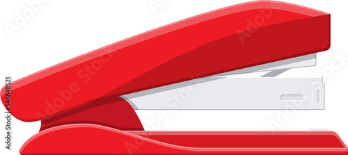 Red plastic stapler. photo