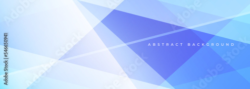 Light blue modern abstract banner with geometric shapes. Soft blue wide abstract background. Vector illustration