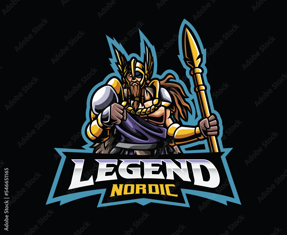 Odin mascot logo design Odin mascot logo design