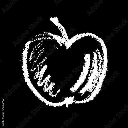 Apple vector sketch icon isolated on background. Hand drawn pastel or chalk illustration. Icon for infographic, website or app