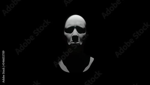 Sculpture "sad man in the dark" 3D VISUALIZATION 3D MODEL