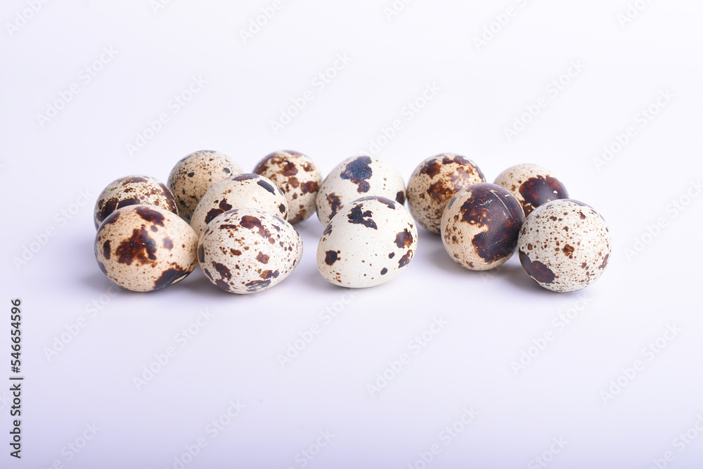 Quail eggs are isolated on a white background Quail eggs are isolated on a white background