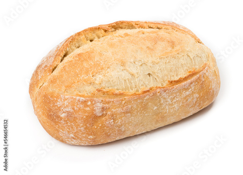 fresh homemade loaf of bread on a white isolated background photo