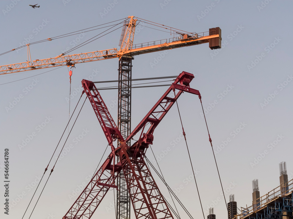 Cranes at construction site, Atlanta, Georgia, USA Cranes at construction site, Atlanta, Georgia, USA