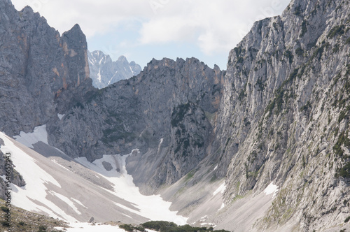 Mountain landscape summer valley Karwendel Austria photo