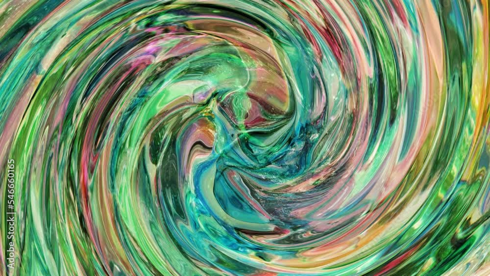 Animated twirl liquid color glossy background. Twisted colorful shiny motion design. Abstract mixed color rainbow effect motion background. abstract background with waves.