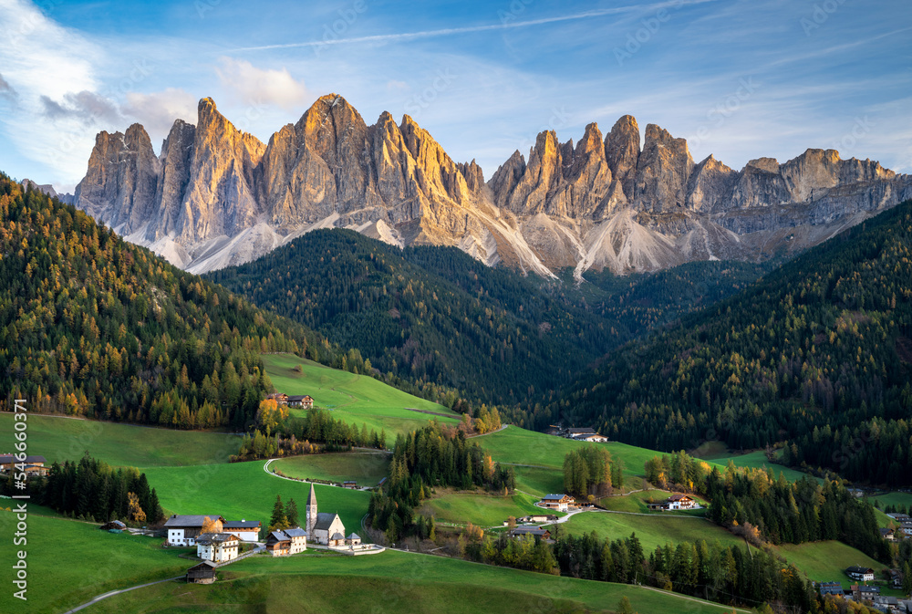 Beautiful landscape of Italian dolomites - Santa Magdalena