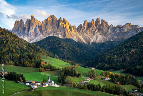 Beautiful landscape of Italian dolomites - Santa Magdalena