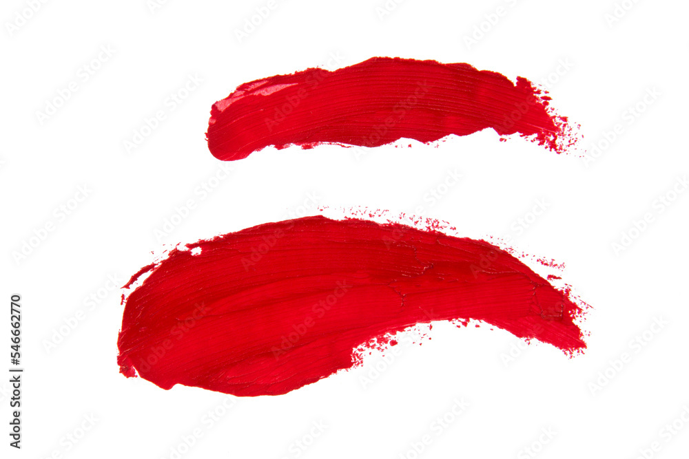 Shiny lipstick track glamour beauty element isolated on the white background