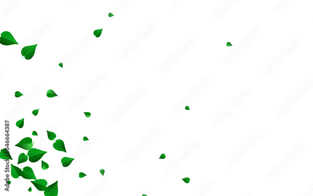 Green Foliage Wind Vector White Background