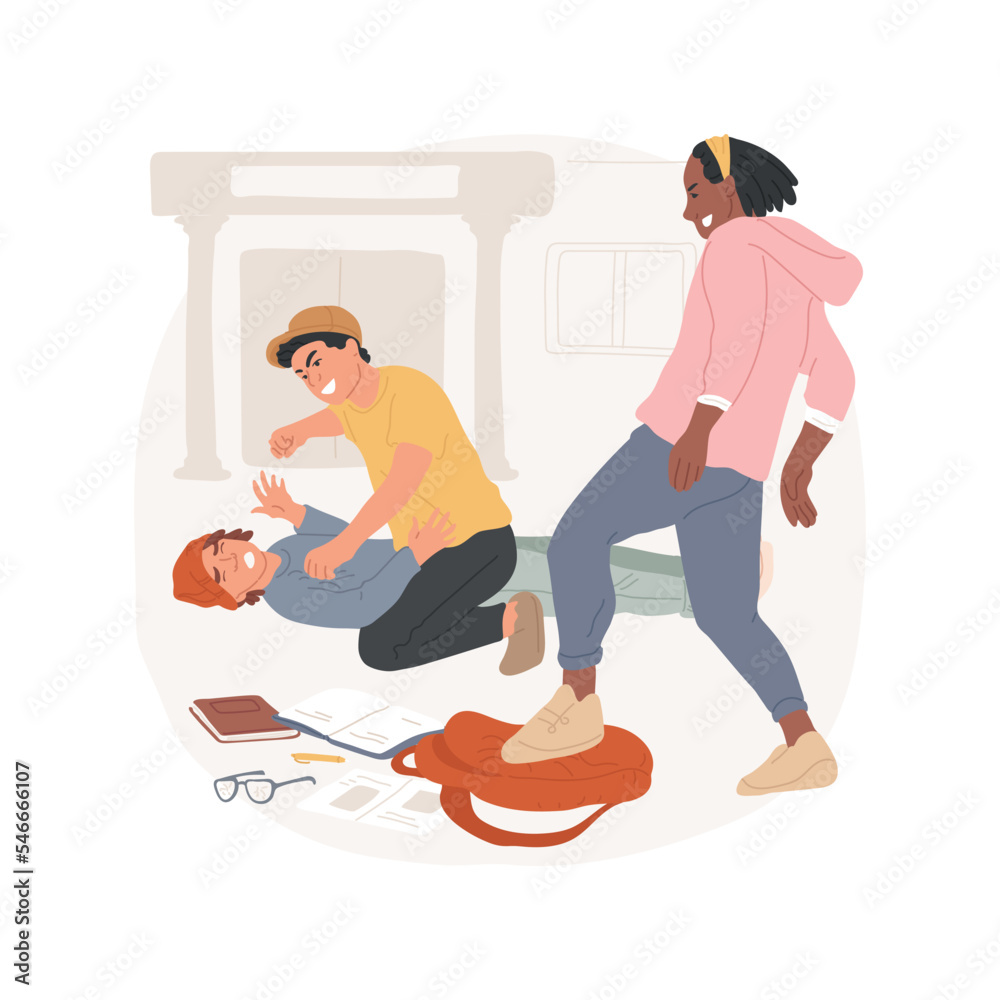 physical-bullying-isolated-cartoon-vector-illustration-kids-fighting