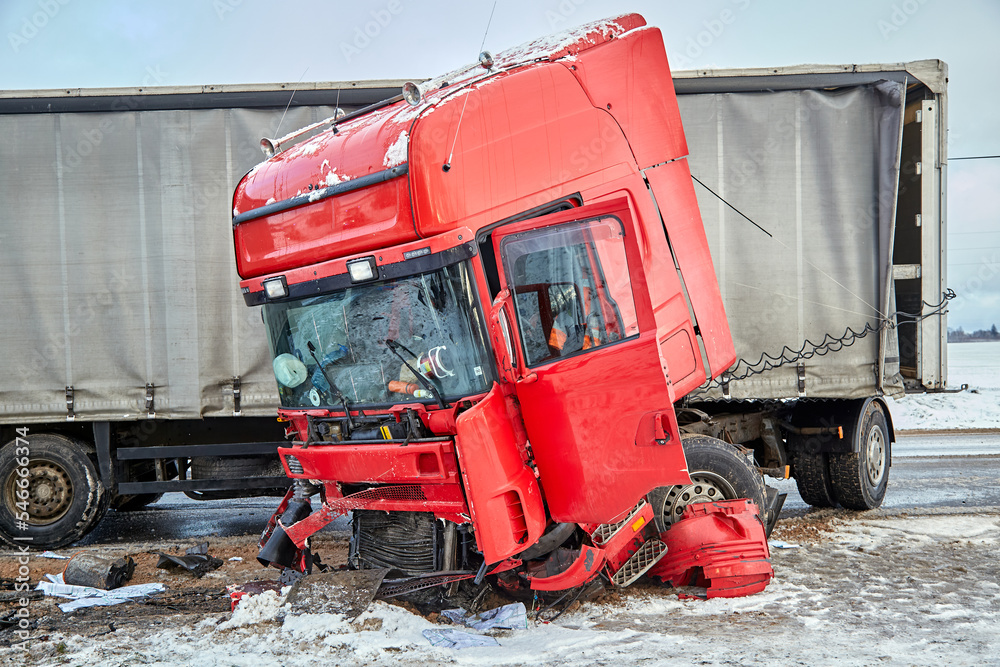 Сar body after accident on a road Сar body after accident on a road