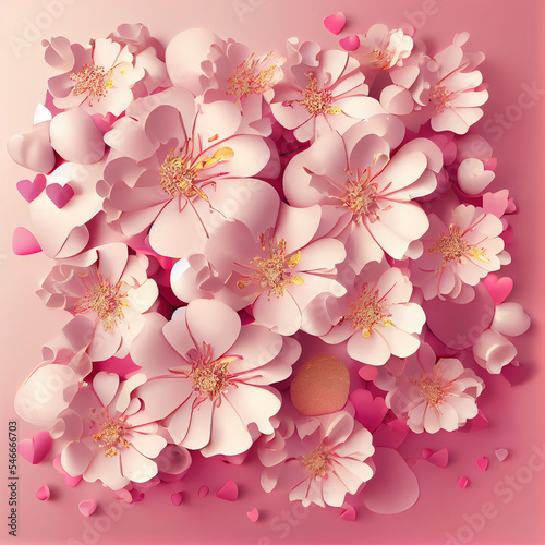 background with flowers, generated sketch art  © ReisMedia