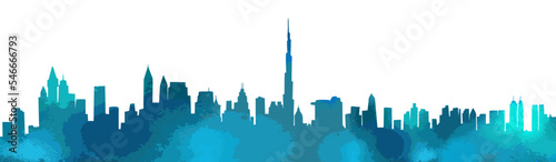 light blue City abstraction. Skyline modern city. Vector illustration