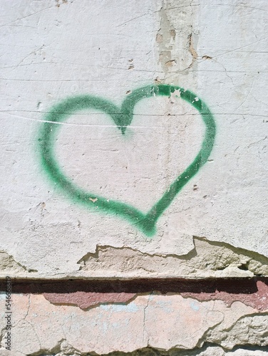 green heart on the wall