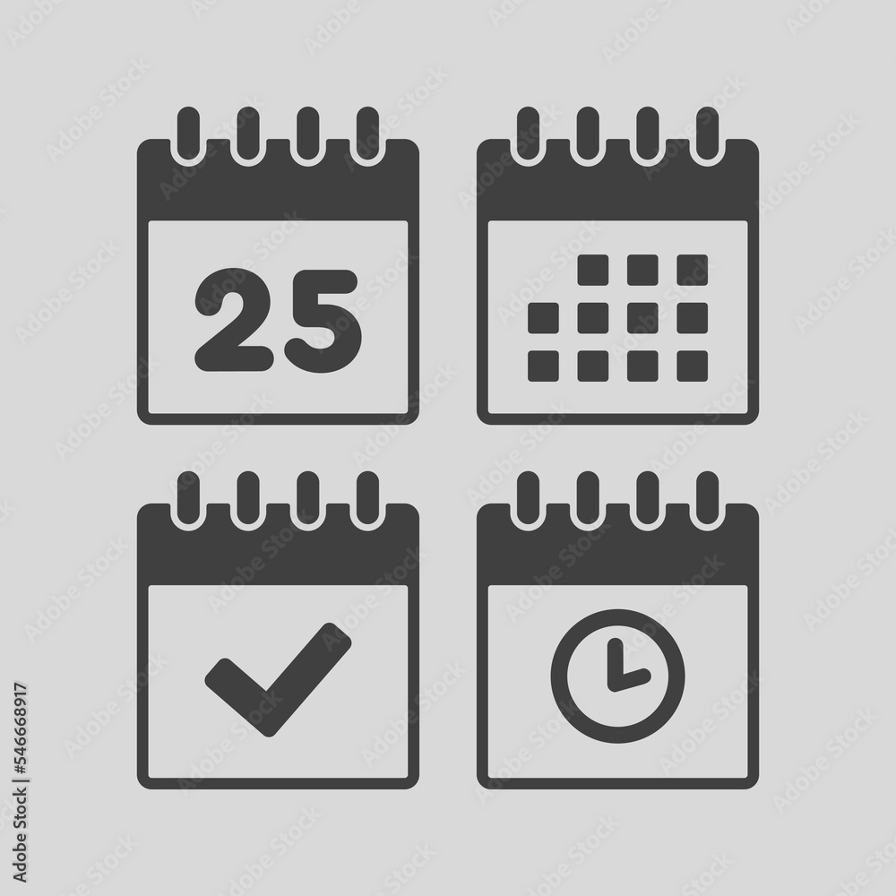 Icon calendar number 25, agenda app, timer, done Icon calendar number 25, agenda app, timer, done