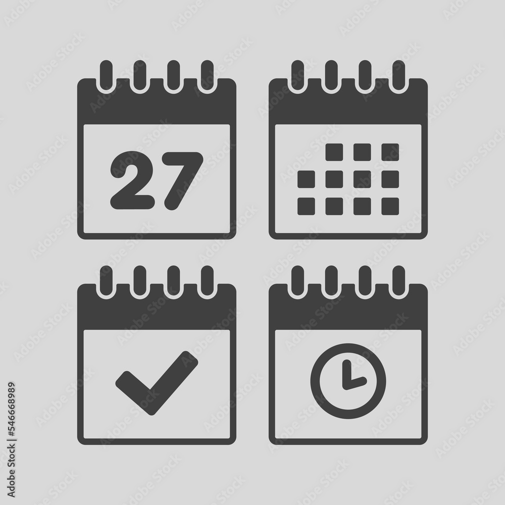 Icon calendar number 27, agenda app, timer, done Icon calendar number 27, agenda app, timer, done