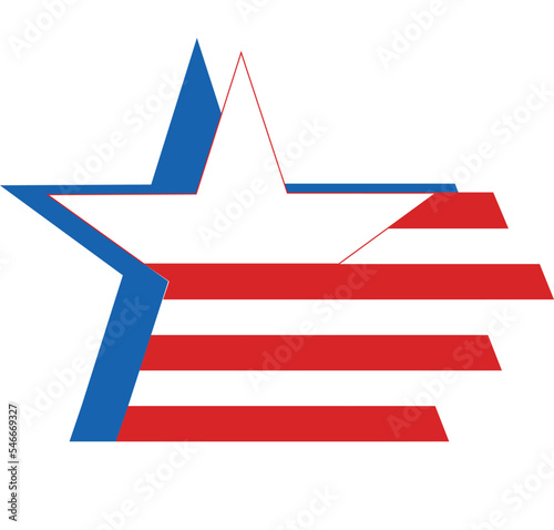 patriotic logo emblem in american flag style vector	
