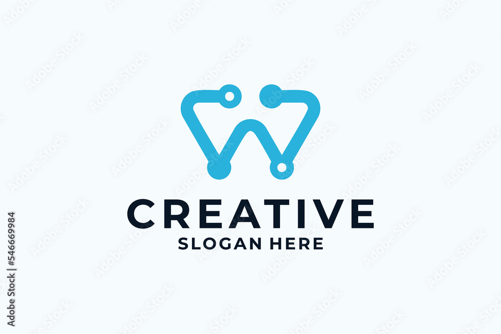 Initial letter W logo design with creative combination concept. Initial letter W logo design with creative combination concept.