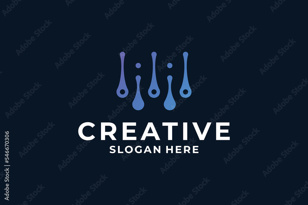 Letter W with dot concept logo design template. Letter W with dot concept logo design template.