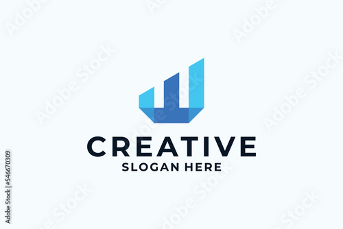 Modern letter W logo design with growth concept.