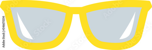 Yellow glasses accessory flat icon Cartoon element