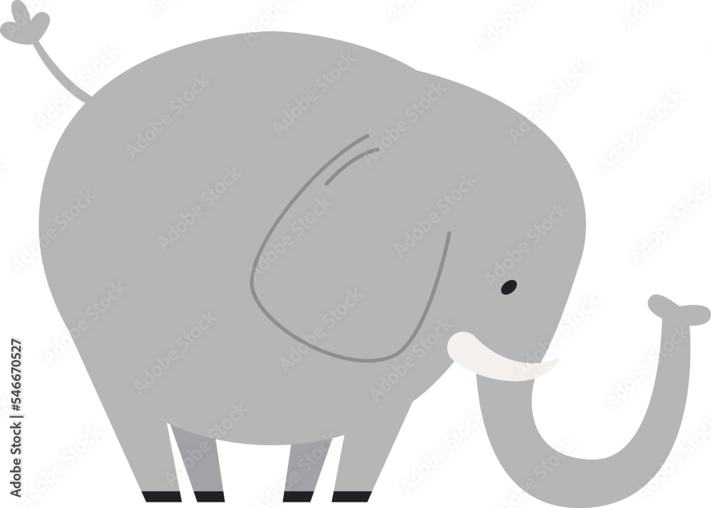 Obraz premium Elephant flat icon Funny circus animal Entertainment