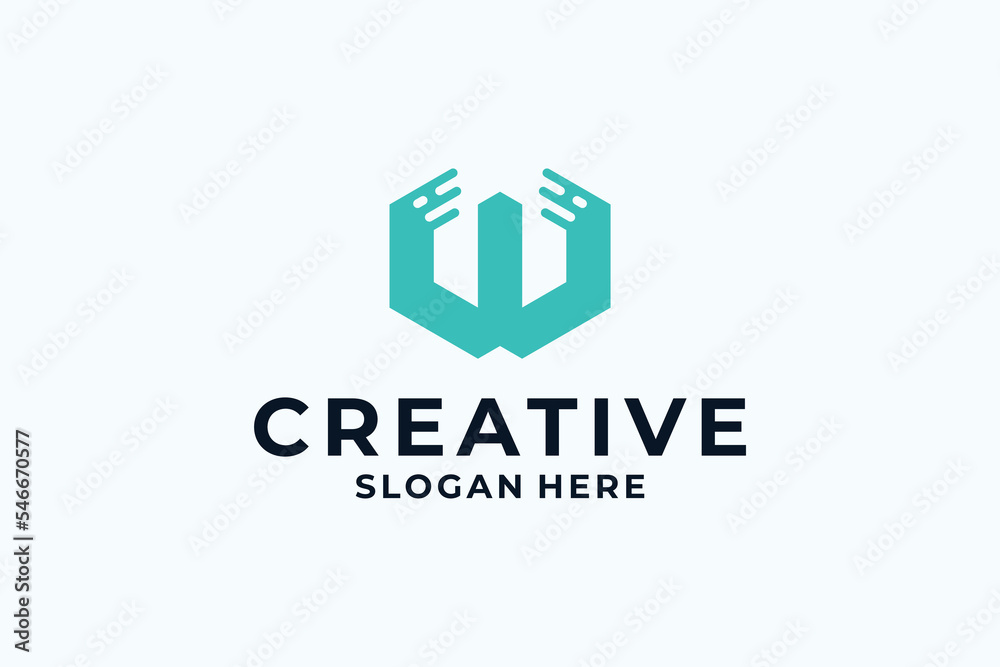 Creative letter W logo design with digital, fast, connection concept. Creative letter W logo design with digital, fast, connection concept.