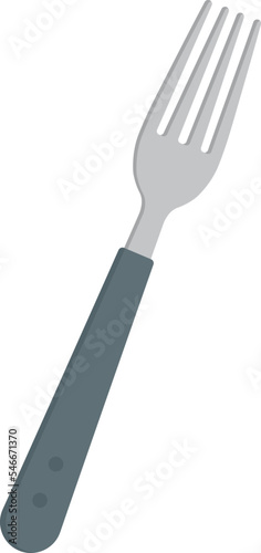 Four prong fork flat icon Equipment for eating Dishware