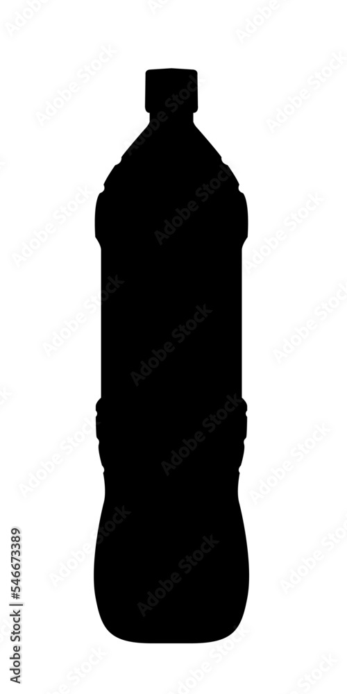 Black silhouette of a plastic bottle Black silhouette of a plastic bottle