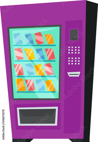 Vending machine for buy chocolate bars and sweets flat icon