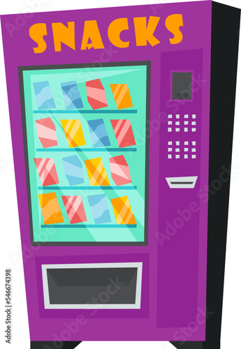Vending machine for buying snacks flat icon Automated service