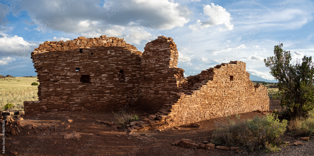 A rock building made by the ancient Pueblo people at Wupatki National Monument, Arizona
