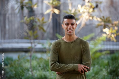 Portrait of young Indigenous Australian man laughing