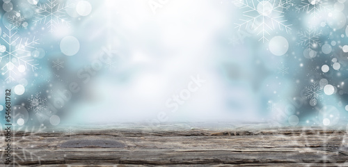 Christmas card with blurred background, lights and highlights.