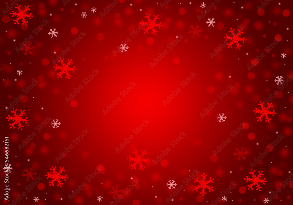 Abstract red christmas snowflake background.