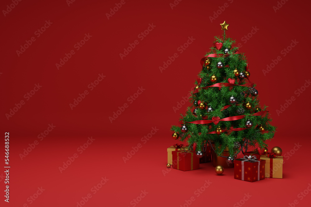 3d render of christmas concept with traditional decoration 3d render of christmas concept with traditional decoration